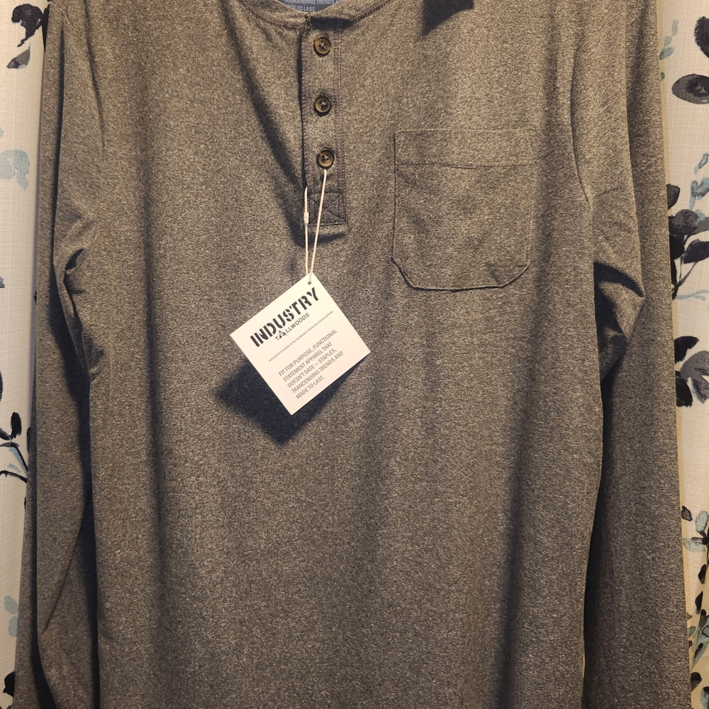 Gray Men's Henley Shirt